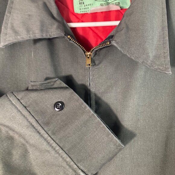 Mens Vintage Rivco Insulated Work Utility Jacket Green Red 2XL Polyester Cotton - Picture 4 of 10